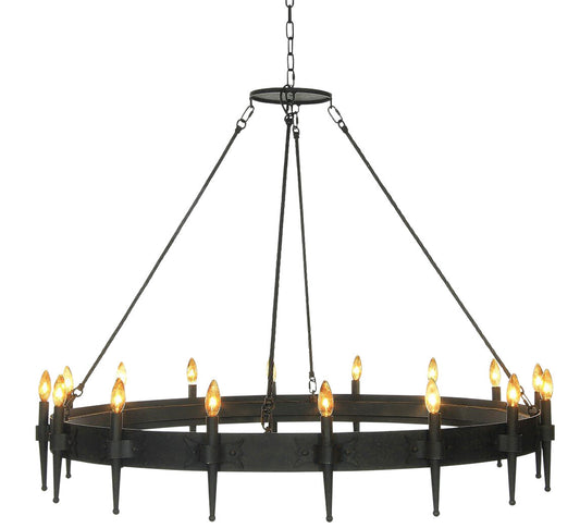 Dallas 16 - Light Candle Style Wagon Wheel Chandelier