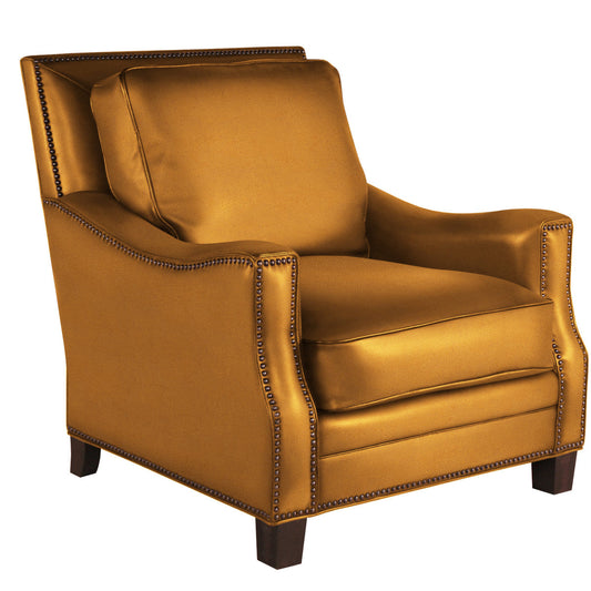 Daniella Leather Club Chair Chair with Ottoman