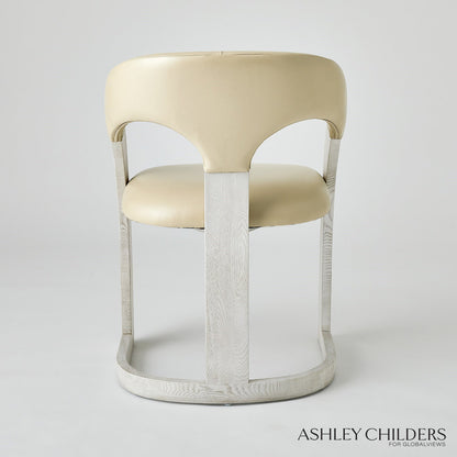Delia Dining Chair-Ebony Cerused Leather