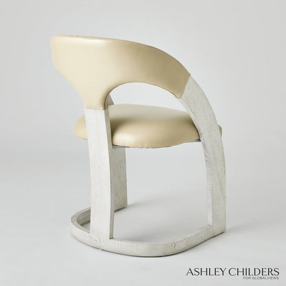 Delia Dining Chair-Ebony Cerused Leather