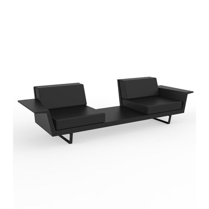 Delta 110.25" W 2 Seat Loveseat and Table