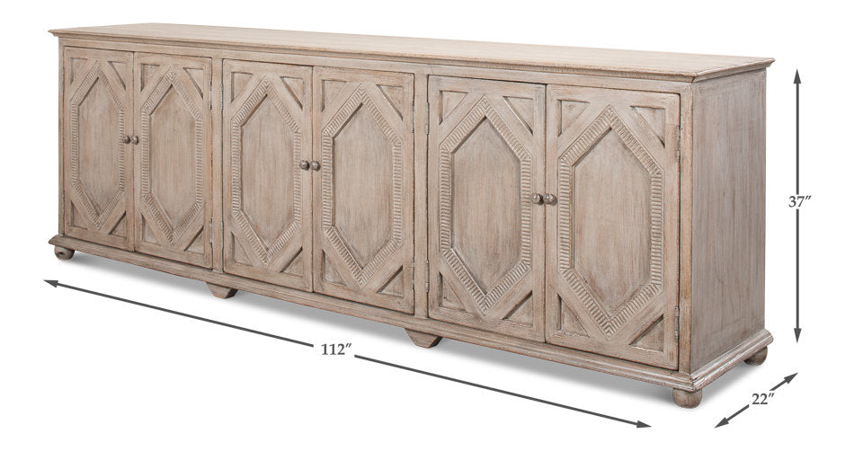 Diamond 112'' W Solid Wood Sideboard