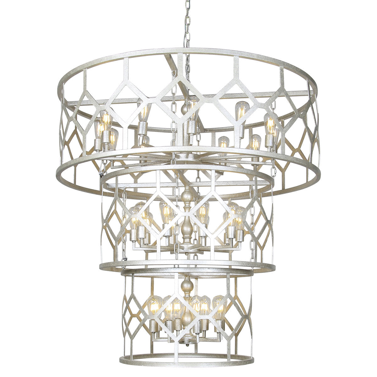 Diamond 24 - Light Unique / Statement Drum Chandelier