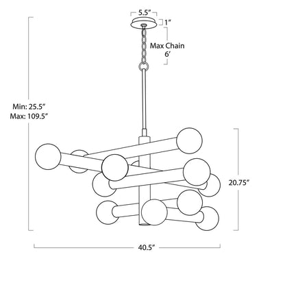 Dion Chandelier (Natural Brass)