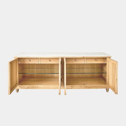 Directoire 86'' W Marble Console Table
