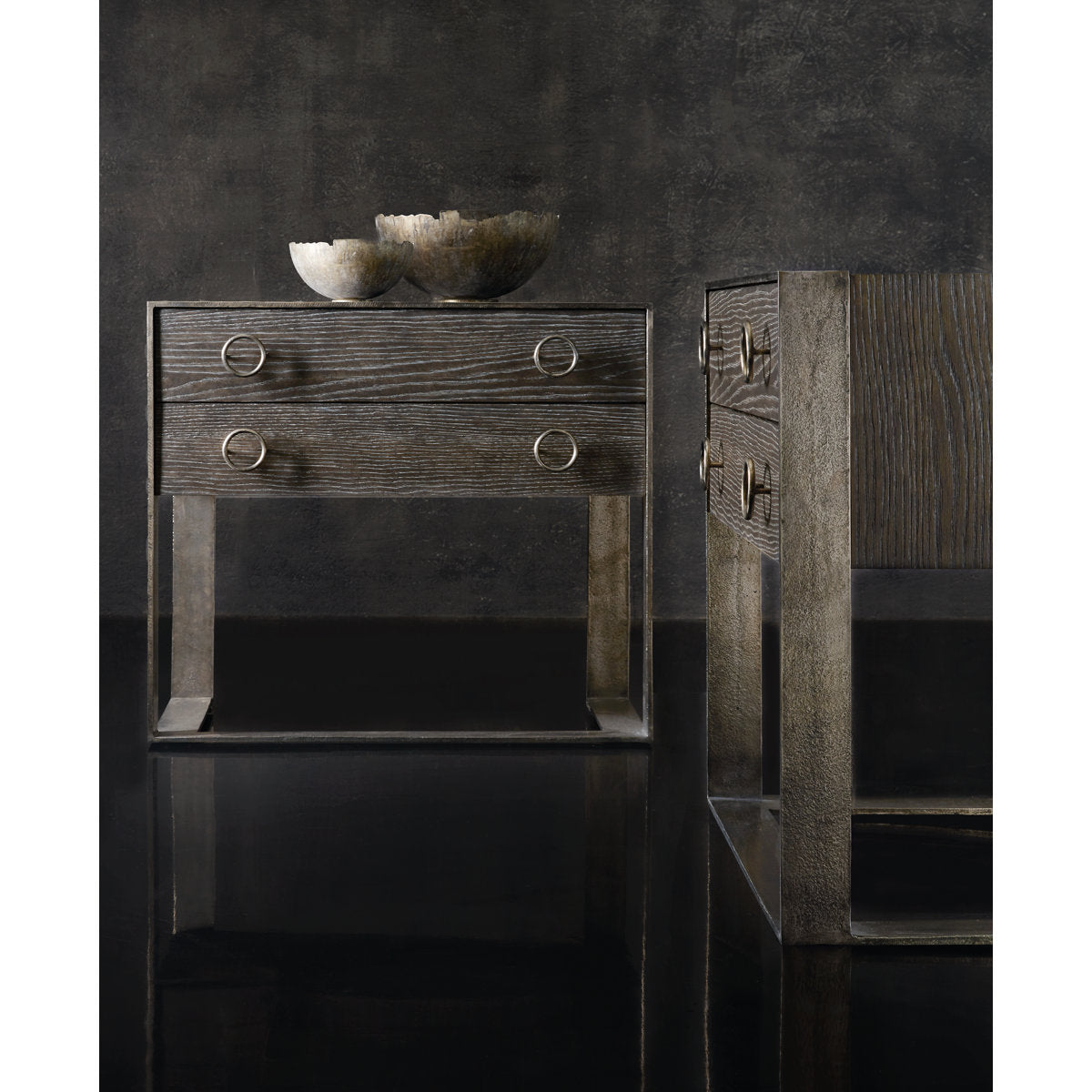 Dixon 2 - Drawer Metal Bachelor's Chest in Weathered Charcoal