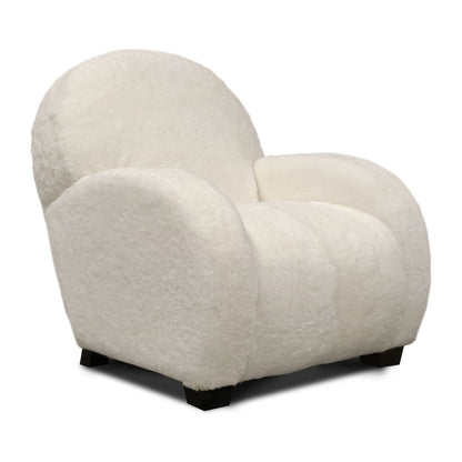 Dolly Leather Armchair Chair with Ottoman