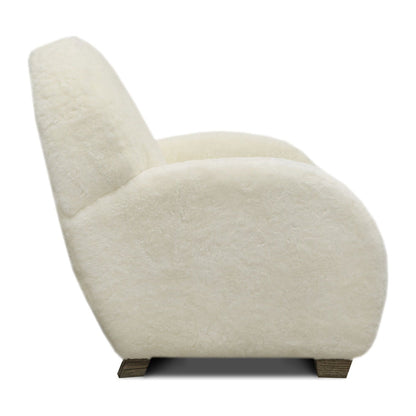 Dolly Leather Armchair Chair with Ottoman