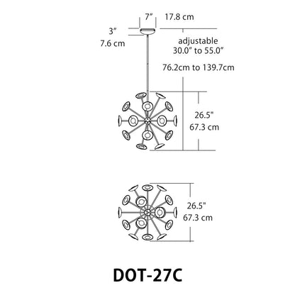 Dot 24 - Light LED Chandelier
