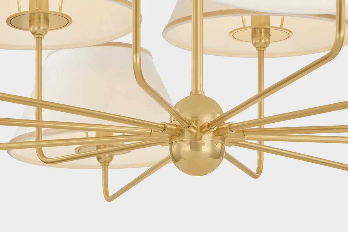Durland Chandelier in Aged Brass