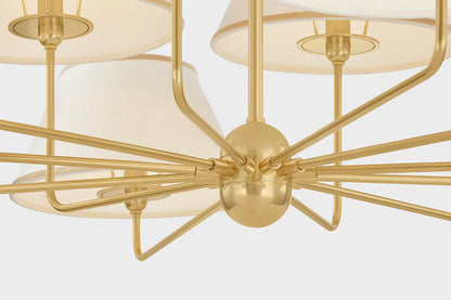Durland Chandelier in Aged Brass