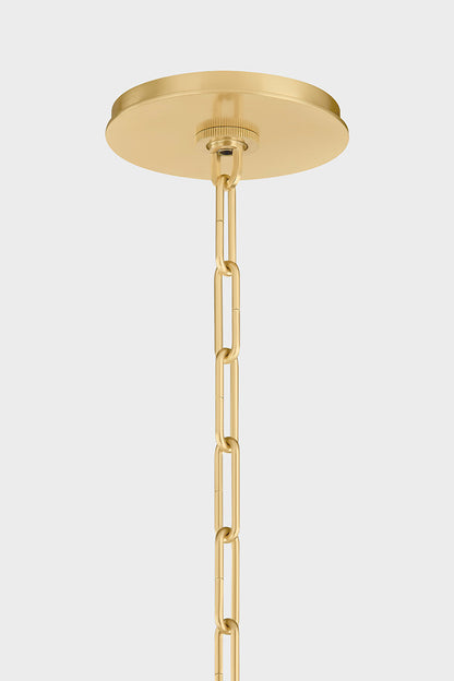 Durland Chandelier in Aged Brass