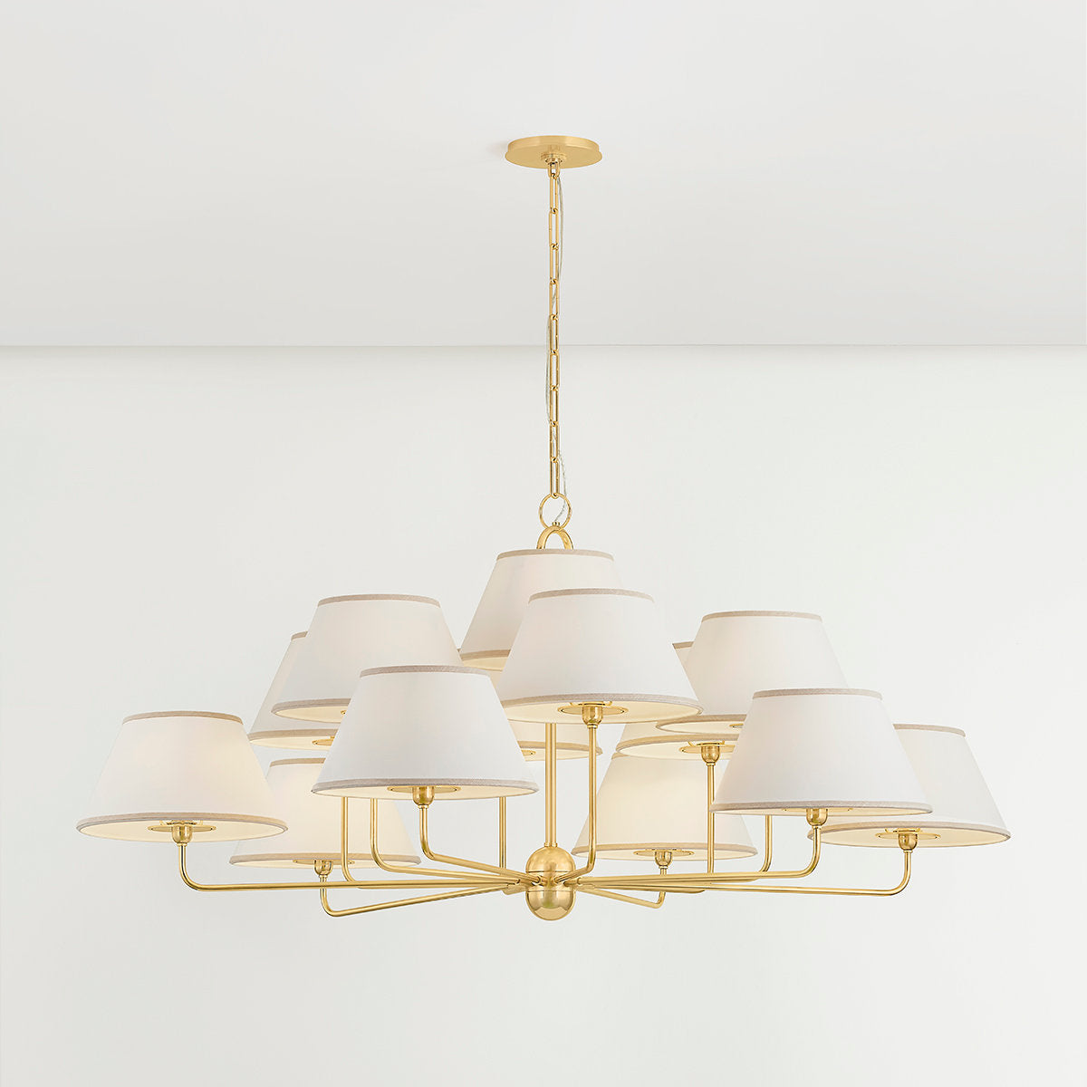 Durland Chandelier in Aged Brass