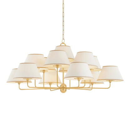 Durland Chandelier in Aged Brass