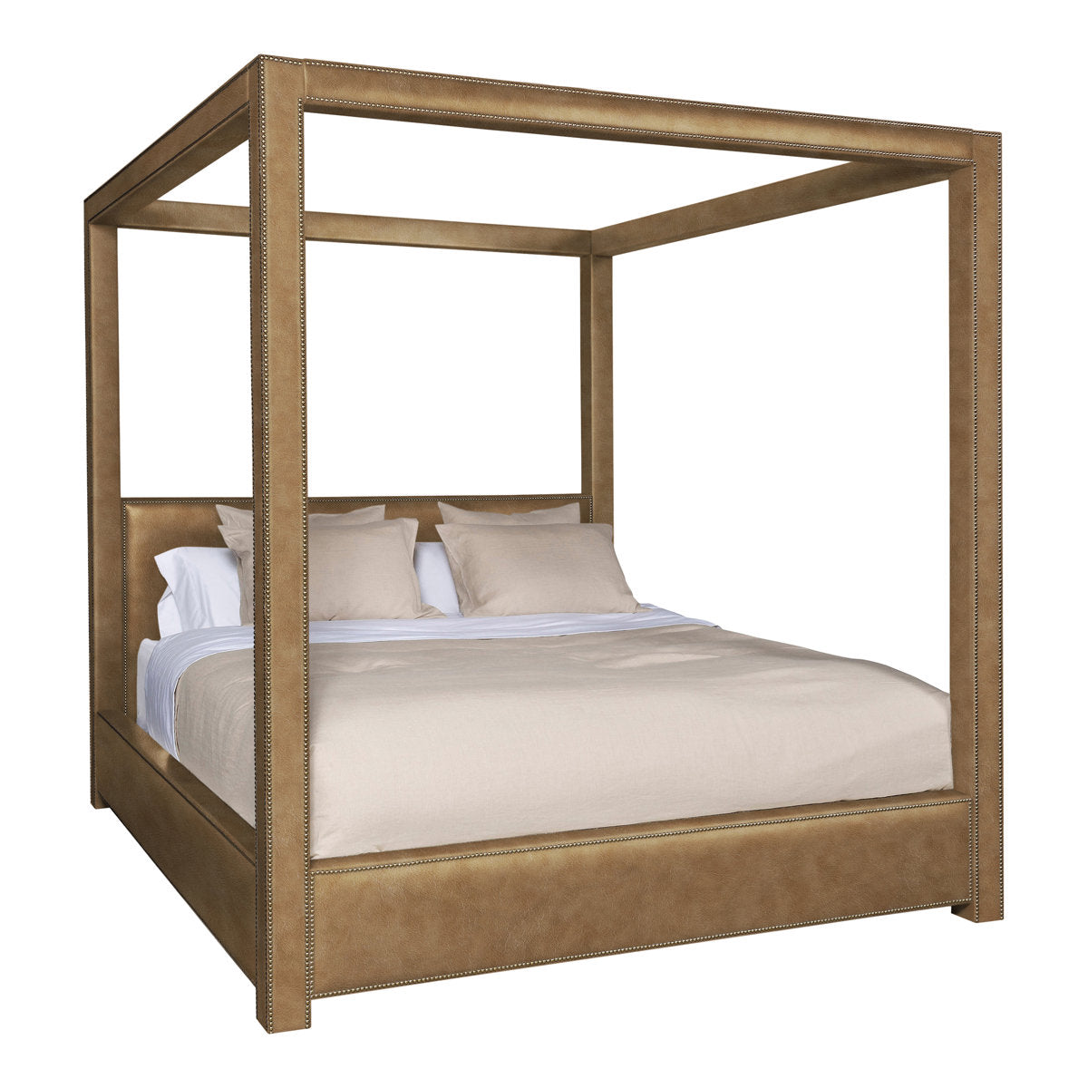 Eastwood California King Upholstered Low Profile Four Poster Bed