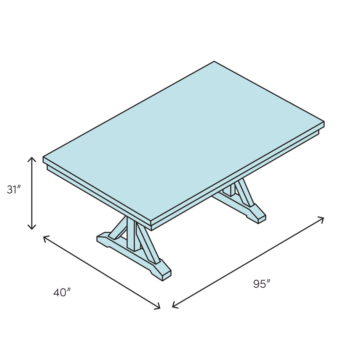 Eclat Solid Wood Dining Table
