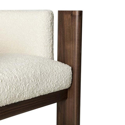 Egg Designs Boucle & Walnut Occasional Chair