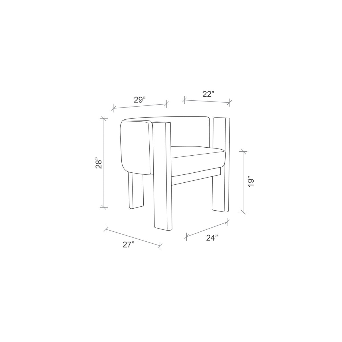 Egg Designs Boucle & Walnut Occasional Chair