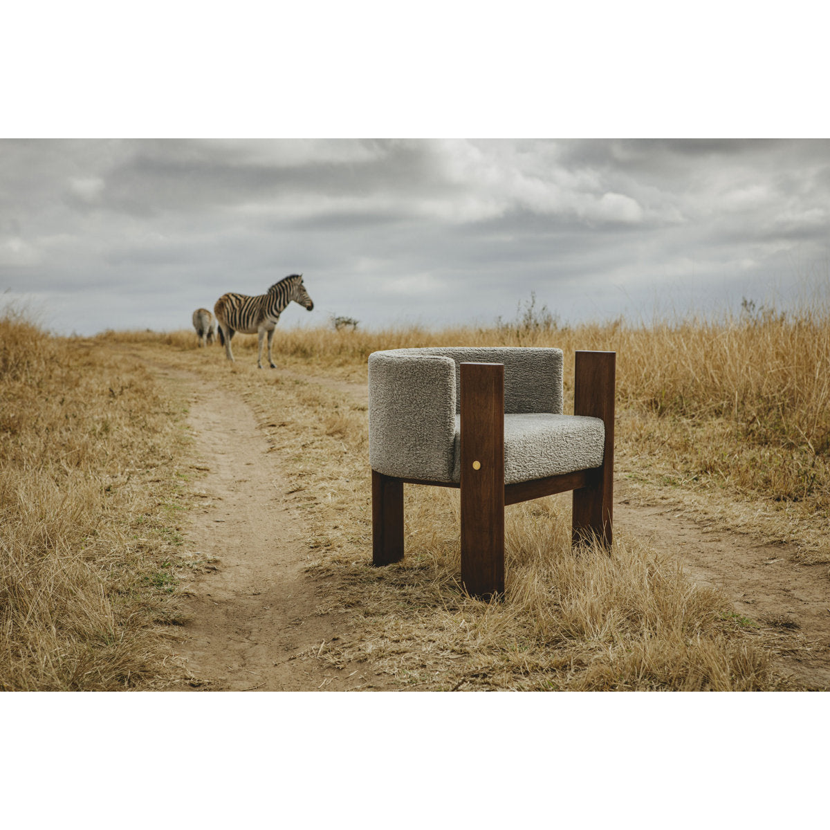 Egg Designs Boucle & Walnut Occasional Chair