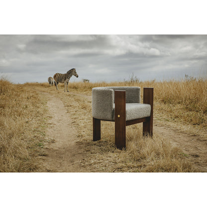 Egg Designs Boucle & Walnut Occasional Chair