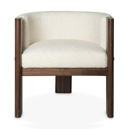 Egg Designs Boucle & Walnut Occasional Chair