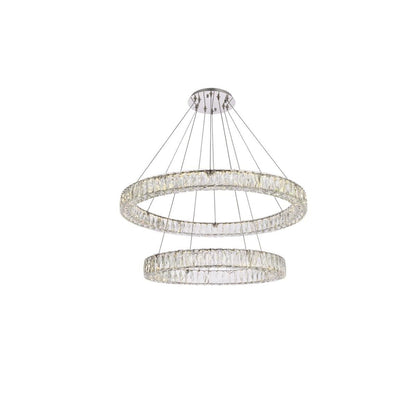 Elegant Lighting Monroe 36 Inch 2 Light Led Chandelier Cp774583
