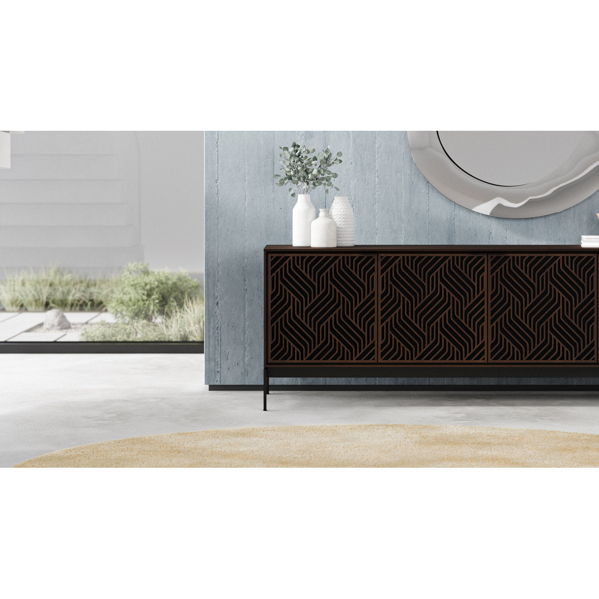 Elements - Cabinet with Console Base - Weave Door