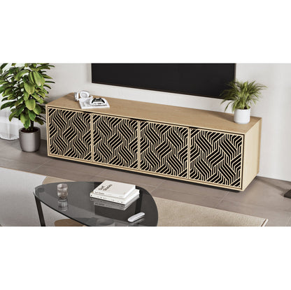 Elements - Cabinet with Rolling Plinth Base - Weave Door