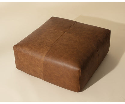 Elio Ottoman - Cognac Leather