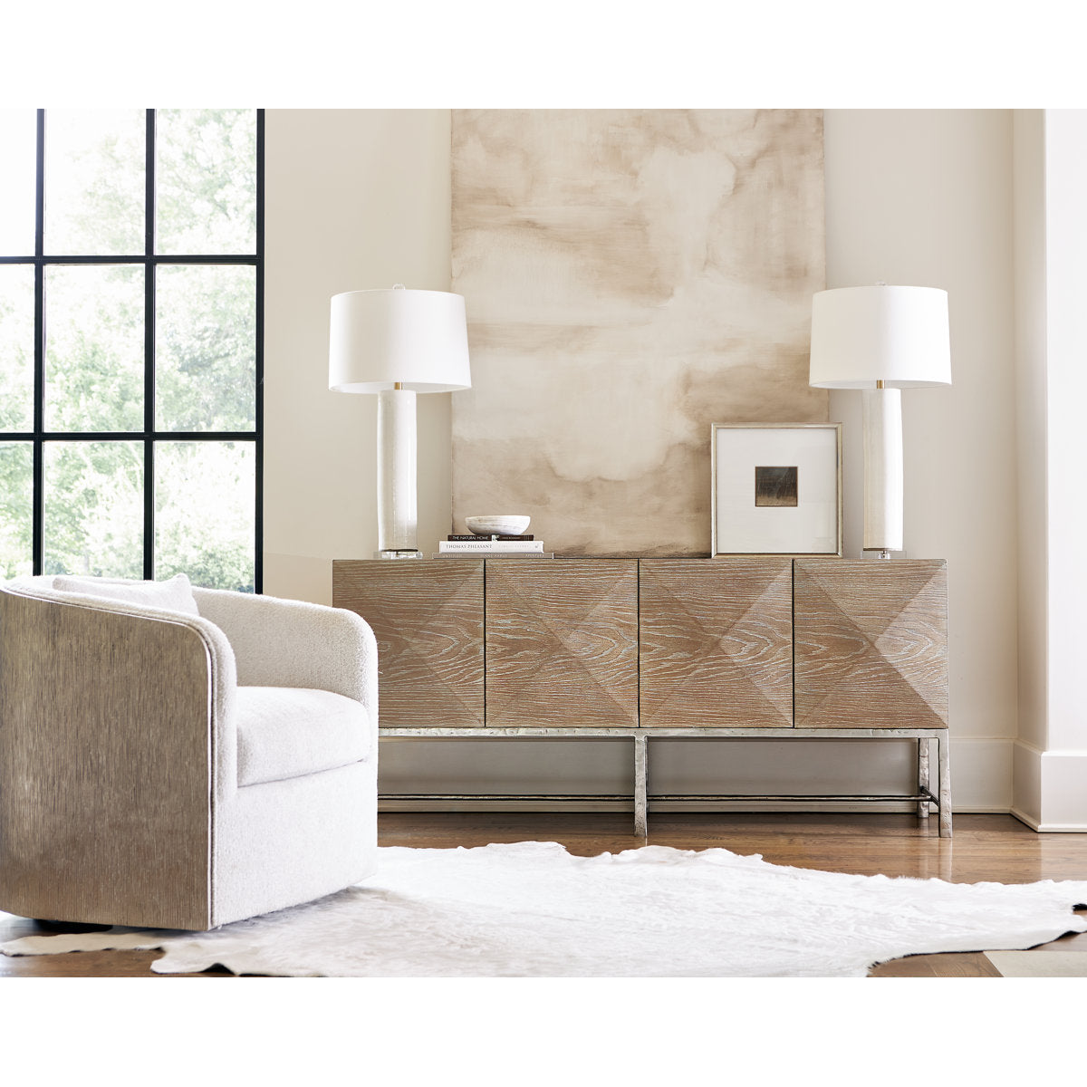 Eliot Upholstered Swivel Barrel Chair