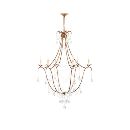 Elizabeth 6 - Light Candle Style Empire Chandelier with Crystal Accents
