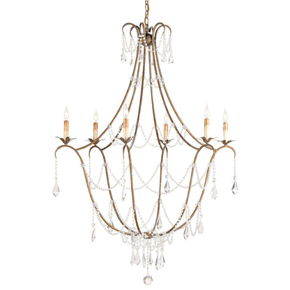 Elizabeth 6 - Light Candle Style Empire Chandelier with Crystal Accents