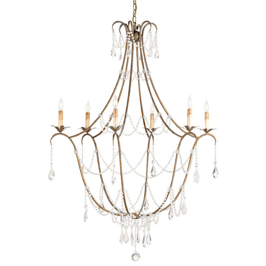 Elizabeth 6 - Light Candle Style Empire Chandelier with Crystal Accents
