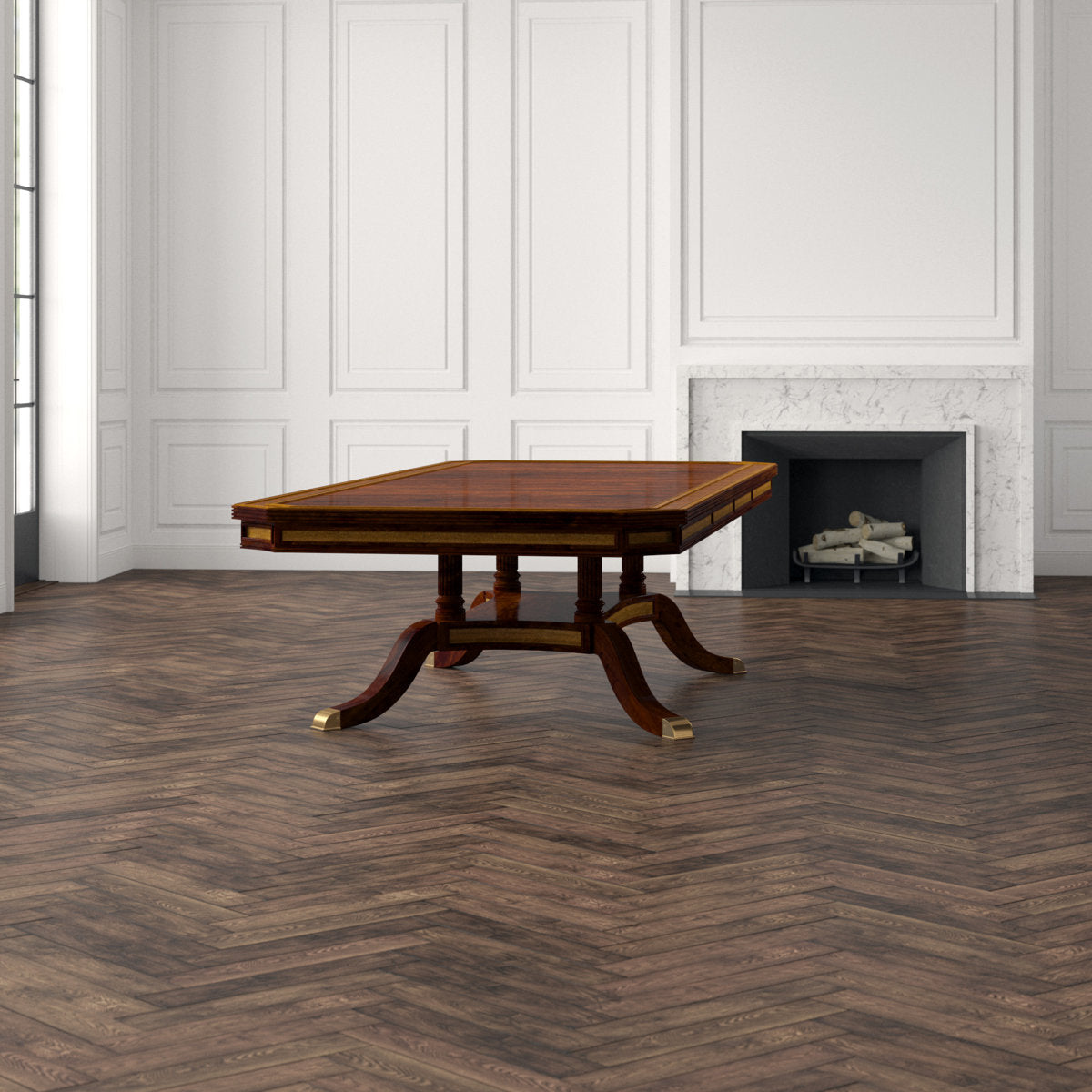 English Cabinet Maker Mahogany Wood Dining Table