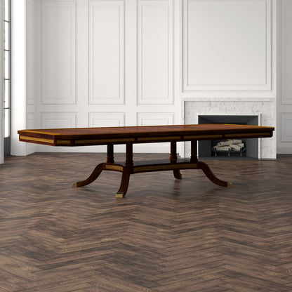 English Cabinet Maker Mahogany Wood Dining Table