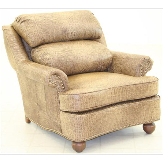 English Pub Leather Armchair Chair with Ottoman