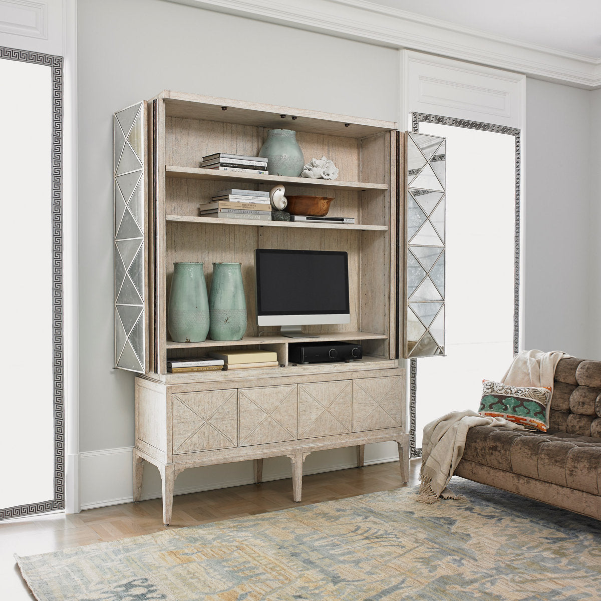 Escher Solid Wood Accent Cabinet