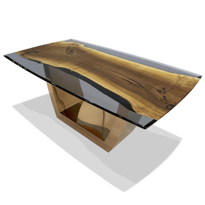 Evadne Walnut Wood Dining Table