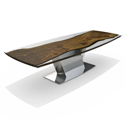Evandros Walnut Wood Dining Table