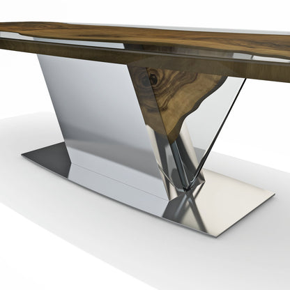 Evandros Walnut Wood Dining Table