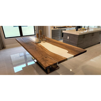 Evandros Walnut Wood Dining Table