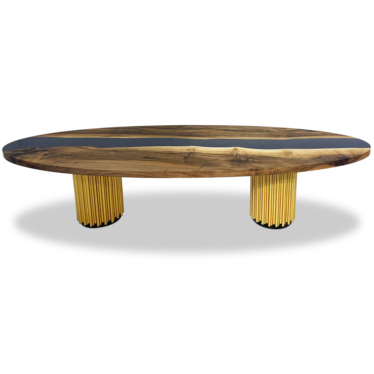 Evohe Oval Walnut Wood Dining Table