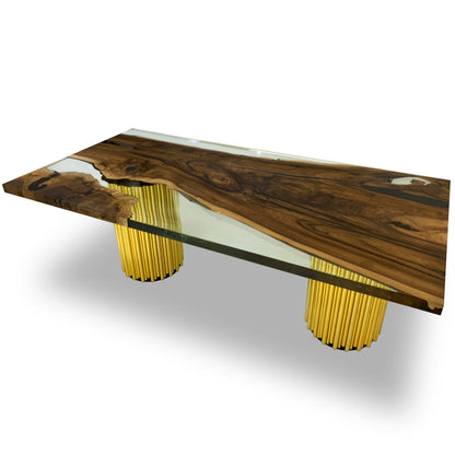 Evohe Walnut Wood Dining Table