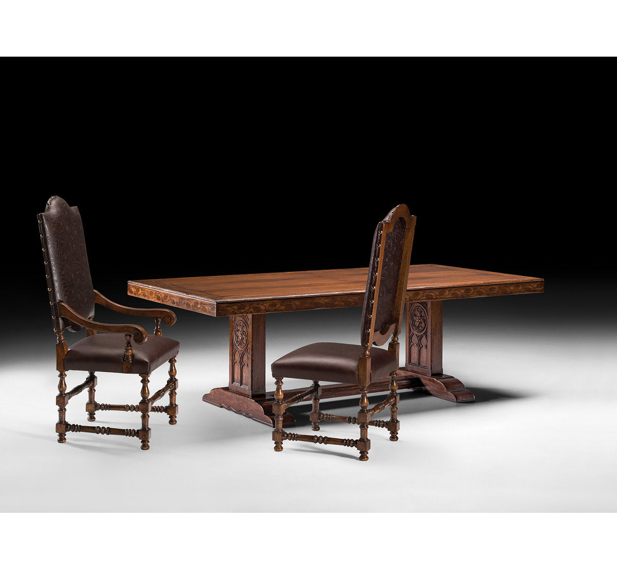 Extendable Walnut Solid Wood Dining Table