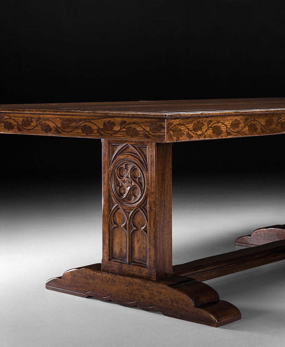 Extendable Walnut Solid Wood Dining Table