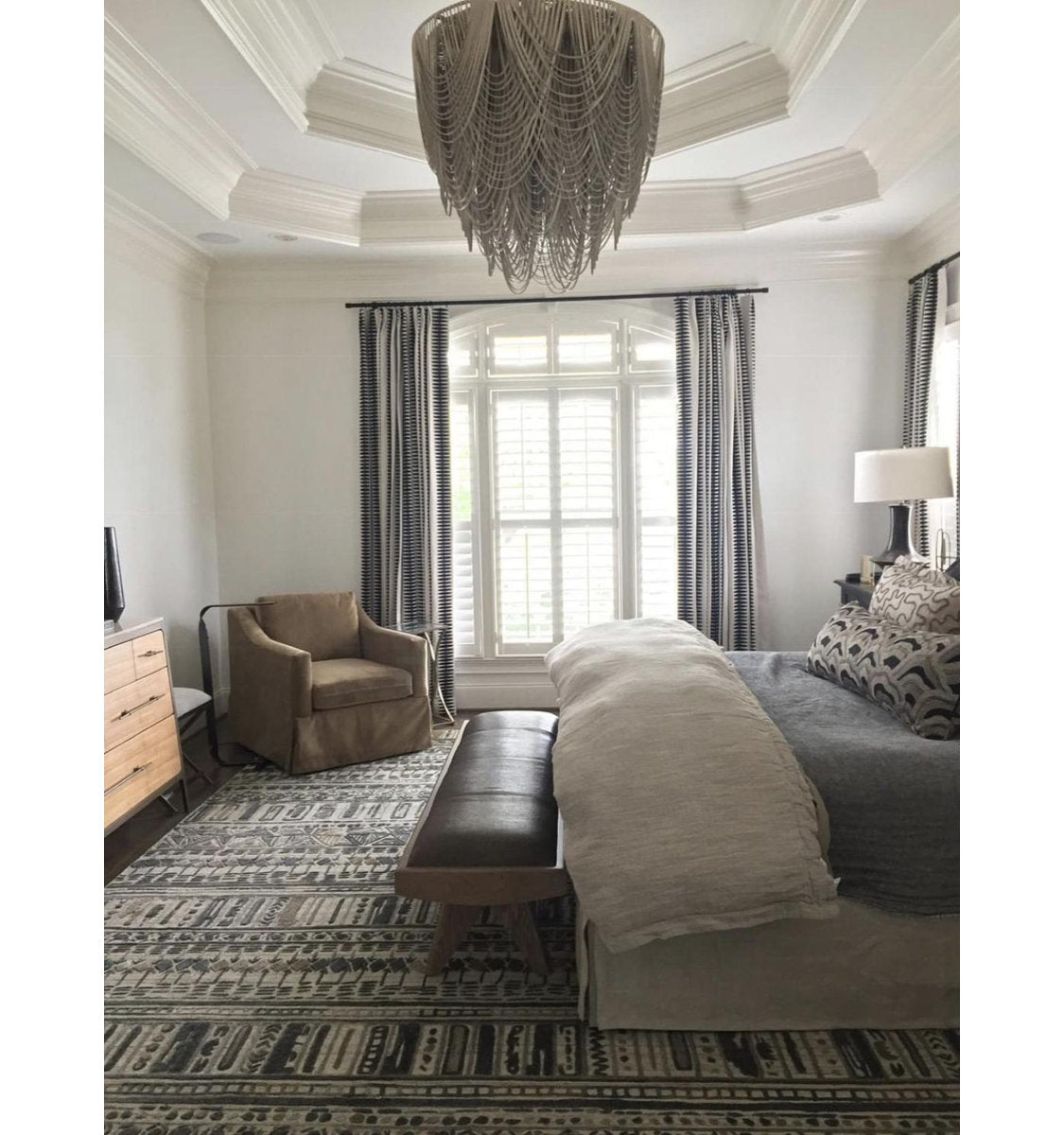 Extra Large Leather Fringe Flushmount Chandelier