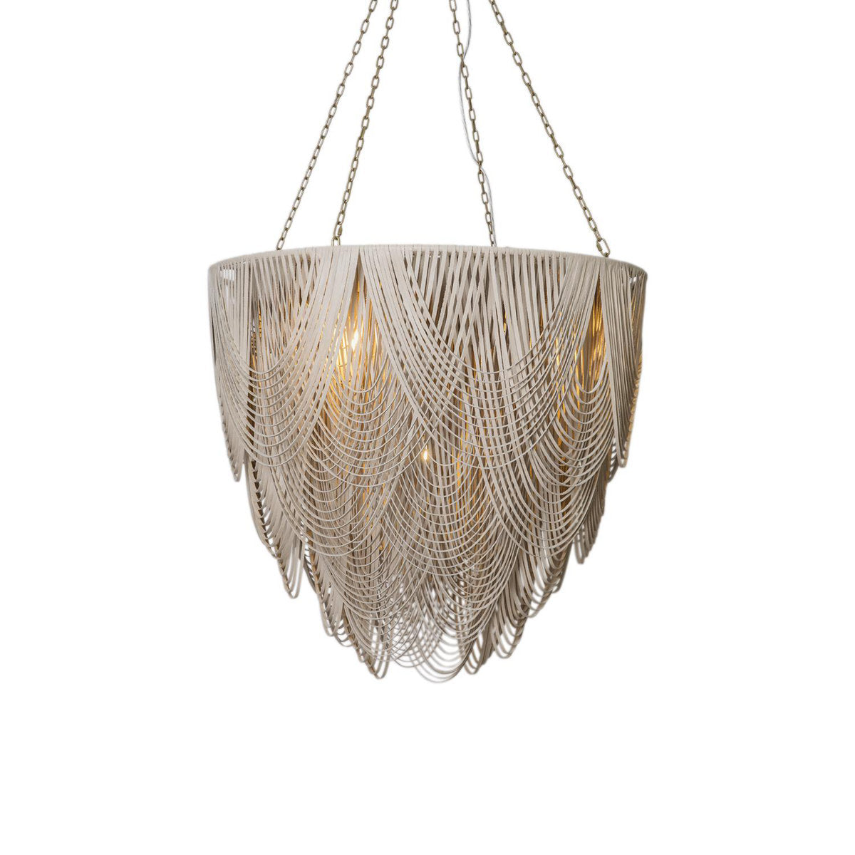 Extra Large Leather Fringe Flushmount Chandelier