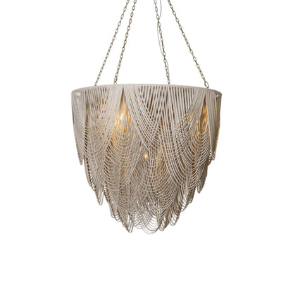 Extra Large Leather Fringe Flushmount Chandelier