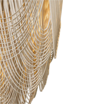Extra Large Leather Fringe Flushmount Chandelier