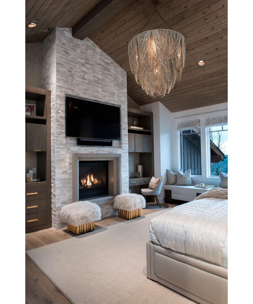 Extra Large Leather Fringe Flushmount Chandelier